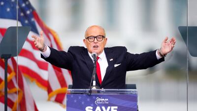Rudy Giuliani, seen here speaking at a rally, was Mayor of New York when the 9/11 attacks took place. Reuters