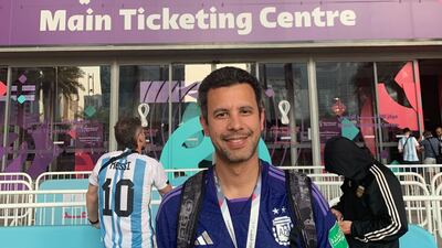 Argentina fan Juan Carlos, 43, is desperate to attend the World Cup final. All photos: Ali Al Shouk / The National
