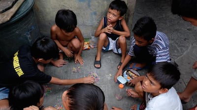 Children playing on the street.