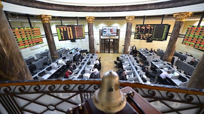 The Egyptian Stock Market in the capital Cairo. The main EGX30 index has risen nearly 50 per cent from a low in July. AFP PHOTO / KHALED DESOUKI