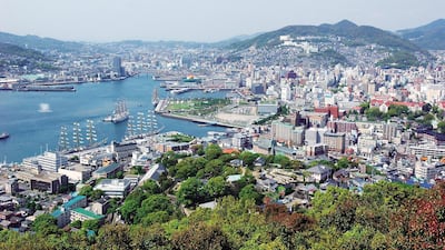 Nagasaki Port from Mt Nabekanmuri. Courtesy Nagasaki Prefecture Convention and Tourism Association