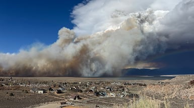 The so-called Pack Fire burning in Mono County, California. AP
