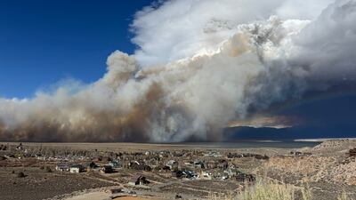 The so-called Pack Fire burning in Mono County, California. AP