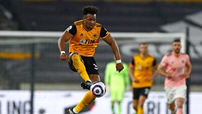 Wolverhampton Wanderers' Spanish midfielder Adama Traore controls the ball. AFP
