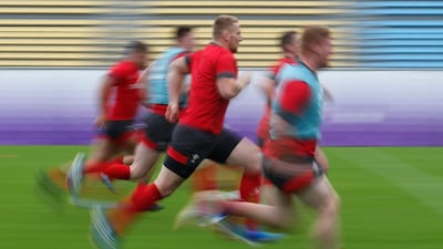 Wales' players take part in a training session at Prince Chichibu Memorial Rugby Ground in Tokyo, ahead of their Japan 2019 Rugby World Cup semi-final against South Africa. AFP