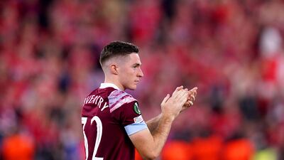 West Ham United's Conor Coventry applauds the fans. PA