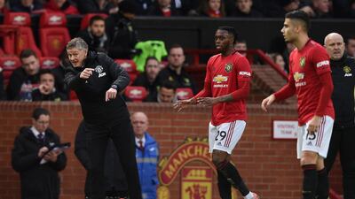Manchester United manager Ole Gunnar Solskjaer at the touchline on Saturday. AFP
