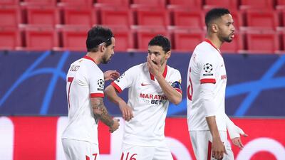 RB: Jesus Navas (Sevilla, left) - Sevilla had a poor night defensively against Dortmund, but their veteran, reinvented full-back never bowed his head and drove the recovery from 3-1 down that keeps his side, at 3-2 behind, still in the tie.