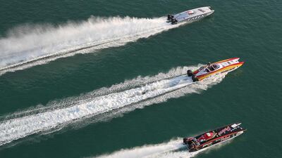 Arif Al Zaffain and Nadir bin Hendi claimed their second victory of the day by defeating Spirit of Dubai in the final of the Dubai Duty Free Speed Cat Run at DIMC Mina Seyahi on Friday afternoon. Courtesy XCAT