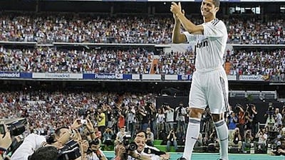80,000 Real Madrid fans turned out to catch a glimpse of Cristiano Ronaldo, who was officially unveiled as a Real player at the Santiago Bernabau.
