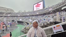The writer at Goyang Stadium in South Korea for day 1 of the BTS Arirang tour in April 2026. Photo: Jennifer Barretto
