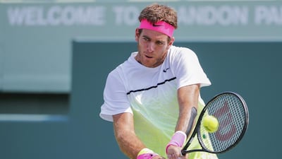 Juan Martin Del Potro in action during his defeat to Vasek Pospisil at the Miami Open on March 26. Erik S Lesser / EPA