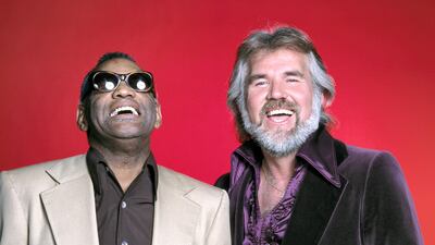Ray Charles and Kenny Rogers. January 1, 1979. Getty Images