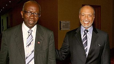 Fifa is investigating a special meeting between Fifa presidential candidate Mohamed bin Hammam, right, and Jack Warner, the Concacaf president in the Carribean on May 10-11.
