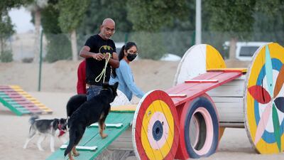 People with their dogs at Central Bark.