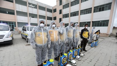 Syrian volunteer group The White Helmets have been disinfecting schools in the Aleppo countryside as part of efforts to contain coronavirus. Courtesy: The White Helmets.