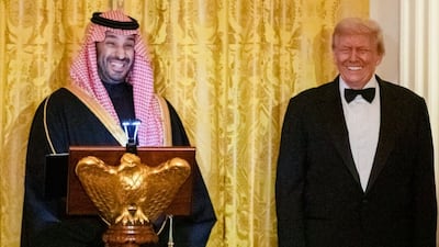 Saudi Crown Prince Mohammed bin Salman with US President Donald Trump in Washington in November. Bloomberg
