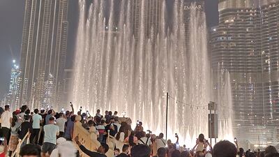 A view of the Dubai Fountain taken using the new Samsung Galaxy Z Fold4. All photos: Alvin R Cabral / The National