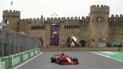 Sebastian Vettel will start the Azerbaijan Grand Prix from pole position. Zurab Kurtsikidze / EPA/