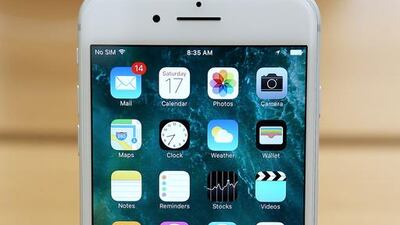 Above, the iPhone 7 plus on display at the Apple store at Mall of the Emirates. Pawan Singh / The National