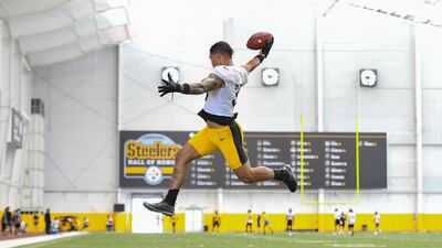Pittsburgh Steelers running back James Conner at UPMC Rooney Sports Complex during the NFL side's training camp. USA TODAY Sports