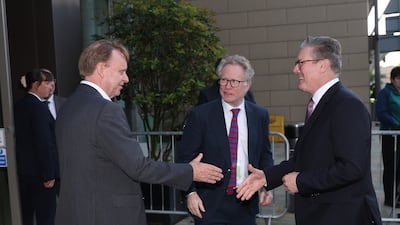 Mr Starmer was also greeted by Mr Lygo. Getty