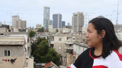 Ruby Austria sometimes ministers from the roof of her makeshift church.