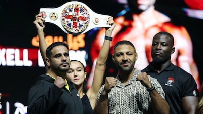 A press conference for 'Destiny in the Desert', a boxing match between Kell Brook, right, and Eisa Al Dah. All pictures by Chris Whiteoak / The National