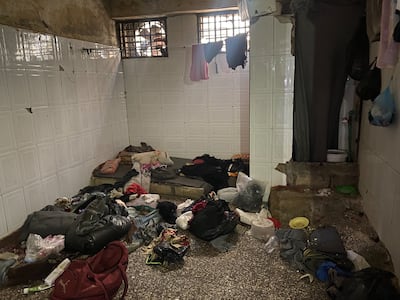A cell inside the Aleppo political security branch. Lizzie Porter / The National