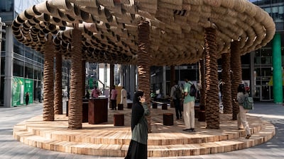 Abdulla AlMulla's Abwab installation is constructed entirely from palm materials. All photos: Antonie Robertson / The National
