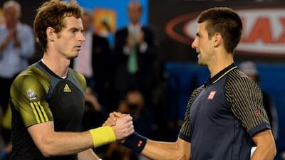 Andy Murray, left, admits 'there will be nerves and stuff' at this year's US Open after beating Novak Djokovic in last year's final.