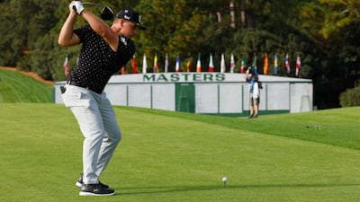 Bryson DeChambeau on the 1st tee during a practice round. Reuters