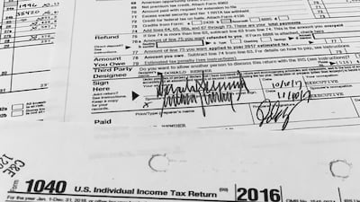 The returns, which include redactions of some personal sensitive information such as Social Security and bank account numbers, span nearly 6,000 pages. AP