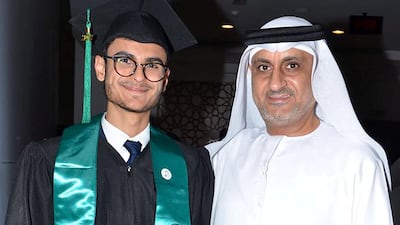 Omar Al Bastaki with his father Mahmoud Al Bastaki during his school graduation. Courtesy: Mahmoud Al Bastaki