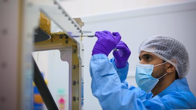 Engineers at the Mohammed bin Rashid Space Centre continue their work on the UAE exploration programme with MBZ-SAT and Rashid Rover II despite delays and problems for carrier rocket businesses in the US. Photo: The Government of Dubai Media Office