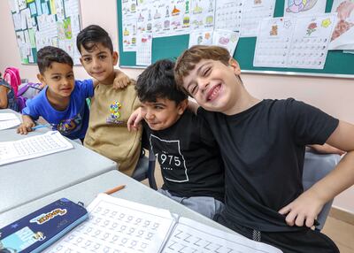 Young Palestinians are glad to be back at school after enduring harrowing times. Victor Besa / The National