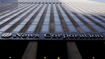News Corporation's headquarters in midtown Manhattan in New York. The company's content sharing deal with Google comes after years of public disputes between News Corp founder Rupert Murdoch and the Californian tech giant. Reuters