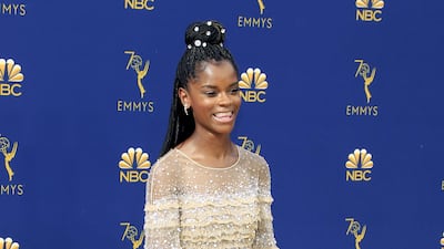 The always-stylish Letitia Wright wears custom Pamela Rolland. Photo / EPA