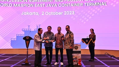 Officials at the the ground-breaking ceremony for the new terminal. Photo: DP World