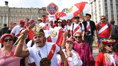 Peru fans rejoicing the fact their team are back in the tournament after 36 years. EPA