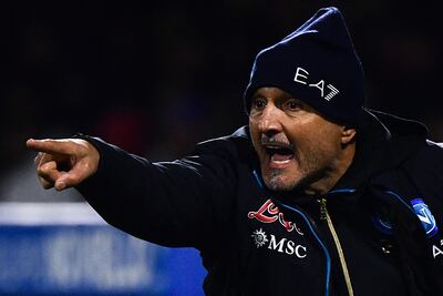 Napoli's Italian coach Luciano Spalletti shouts instructions. AFP