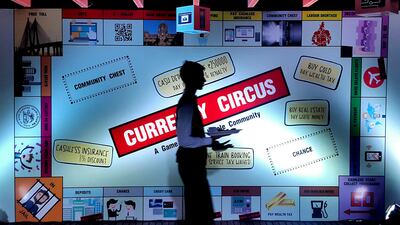 Financially themed panels in Mumbai, following the government's shock move last year to withdraw high-denomination banknotes from circulation in a bid to tackle tax evasion. Now it is targeting shell companies. Indranil Mukherjee