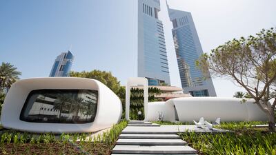 Dubai Future Foundation's temporary office is the world's first fully functional 3D printed office. Photo: Government of Dubai Media Office
