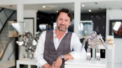 Dubai-based watch entrepreneur Maximilian Busser at his M.A.D. Gallery. Photo: MB&F