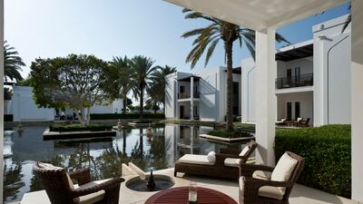 Chedi Club Suites offer views of the ocean or the hotel's myriad water features.