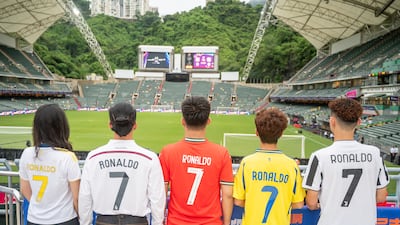 Local fans who came out to support Cristiano Ronaldo in Hong Kong. Getty Images