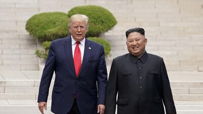 US President Donald Trump meets North Korean leader Kim Jong-un at the demilitarised zone separating the two Koreas. Reuters