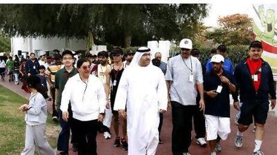 The Yallah Walk, Dubai's largest health awareness campaign, begins in Safa Park yesterday. Satish Kumar / The National