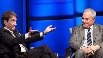The actor and comedian Martin Short, left, with Lorne Michaels. AP
