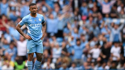 Gabriel Jesus during the Premier League match between Manchester City and Aston Villa. AFP